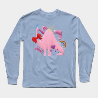 Valentines Dinosaur - Please accept my love Long Sleeve T-Shirt